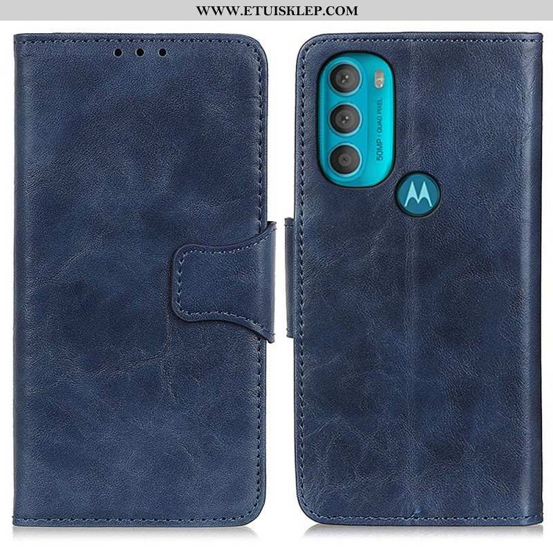 Etui Folio do Moto G71 5G Skórzany Futerał Dwustronna Klapka Magnetyczna